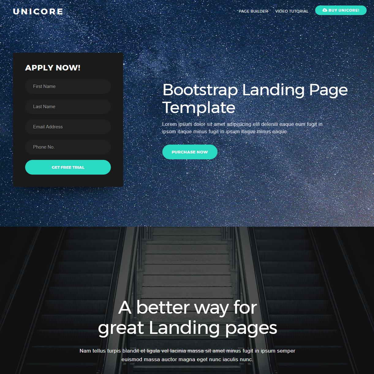 HTML Bootstrap One Page Themes
