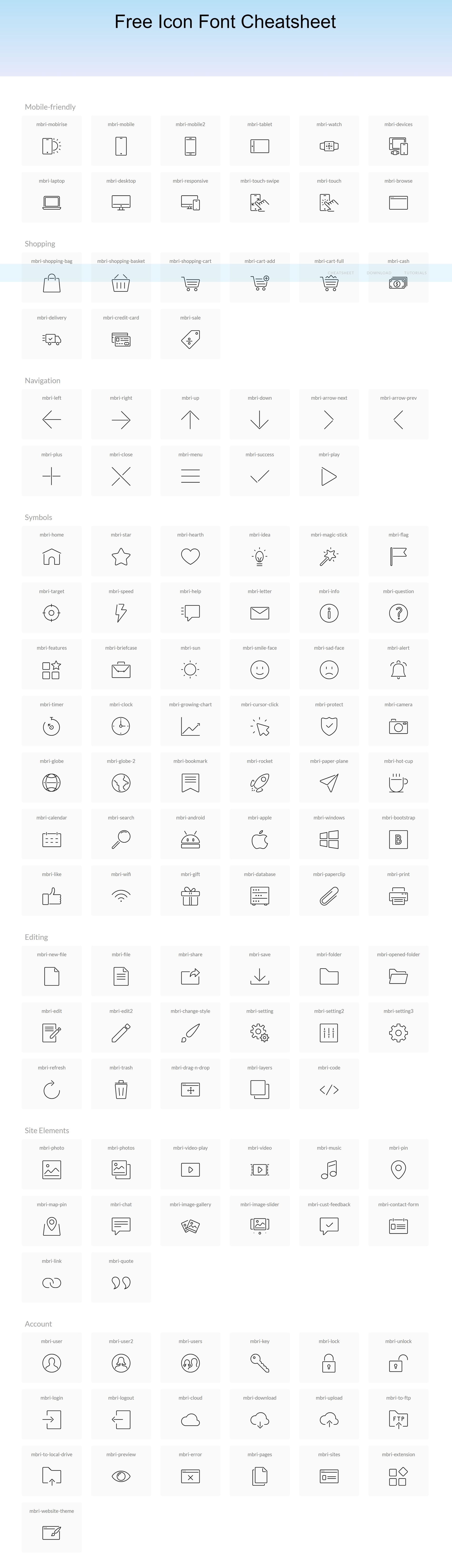 Mobile Iconic Font