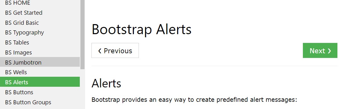 Bootstrap alert  training