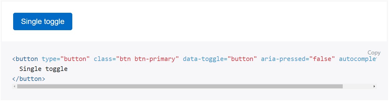 Toggle states  delivered  by means of Bootstrap buttons