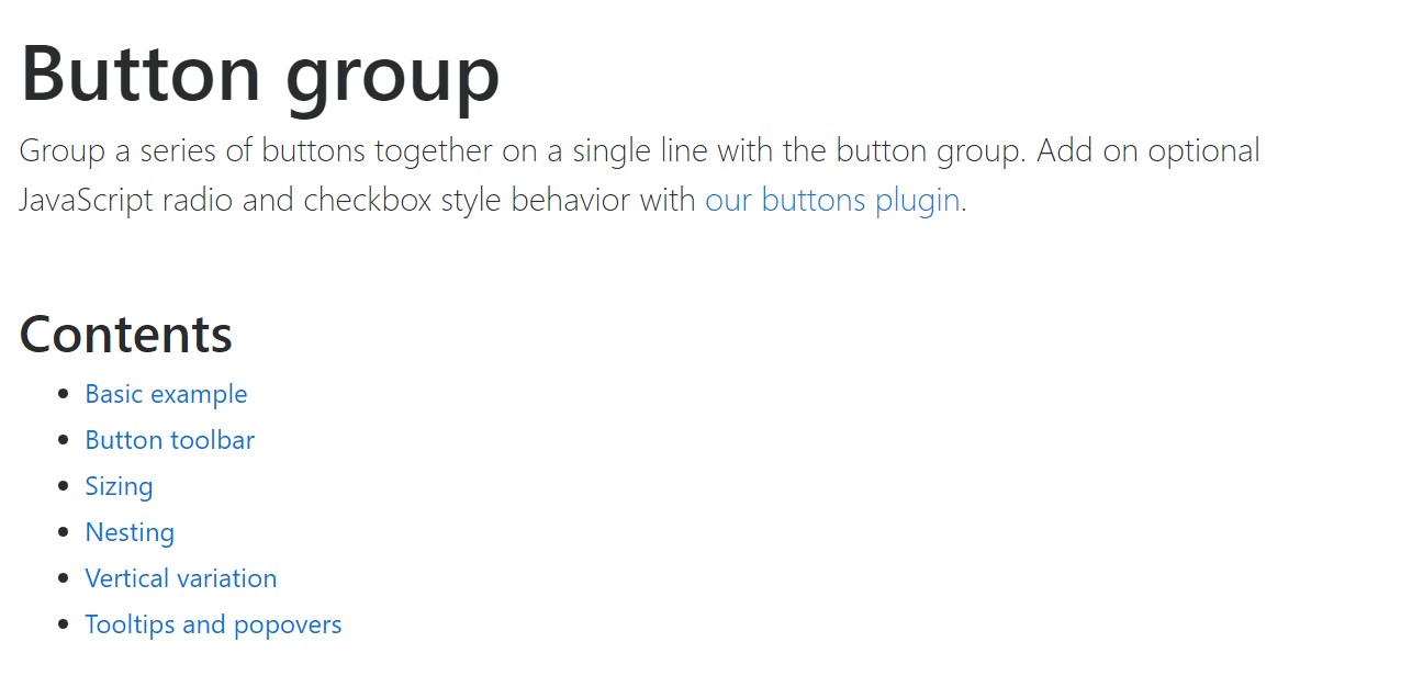 Bootstrap button group  approved documentation