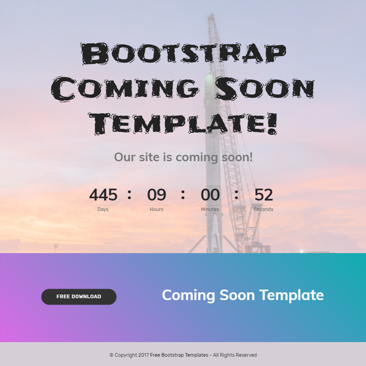 CSS3 Bootstrap Coming Soon Templates