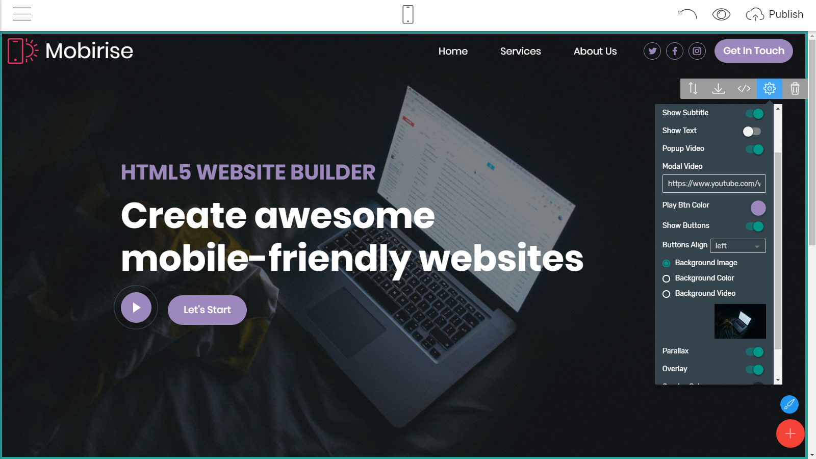 mobile webpage themes